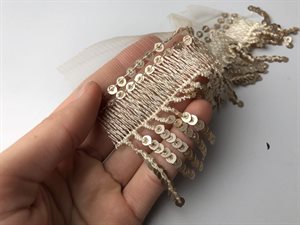 Pailletbånd - støvet guld, 60 mm